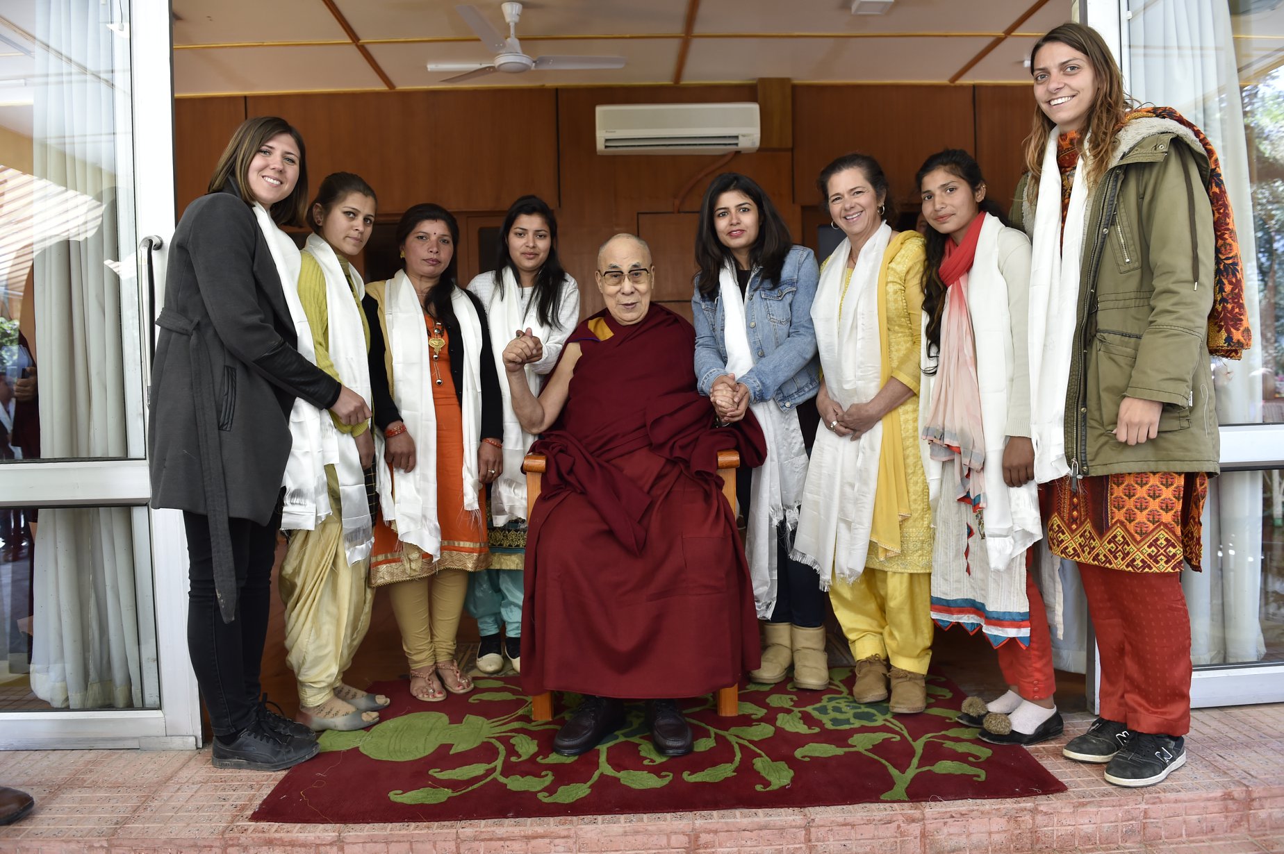 EduCARE team with HH the Dalai Lama